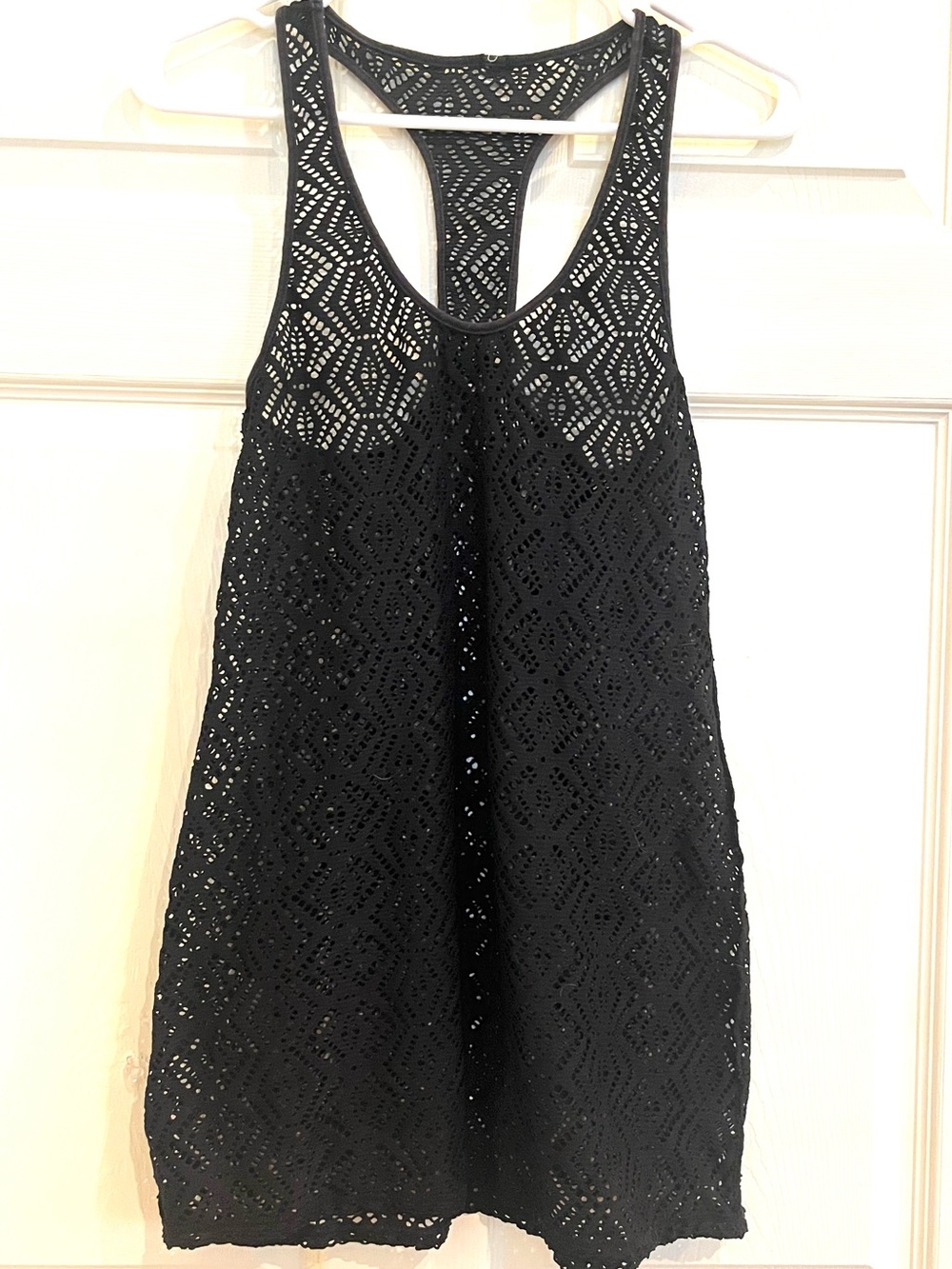 ROXY Black Crochet Racerback Top/Coverup